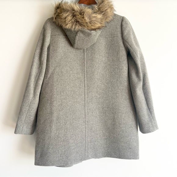 J. Crew Vail Hooded Wool Blend Zip-Up Mid Length Coat in Heather Gray Size 2 - Picture 4 of 9